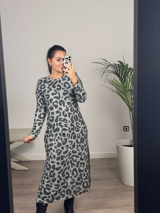 Vestido MODIGLIANI animal print Gris