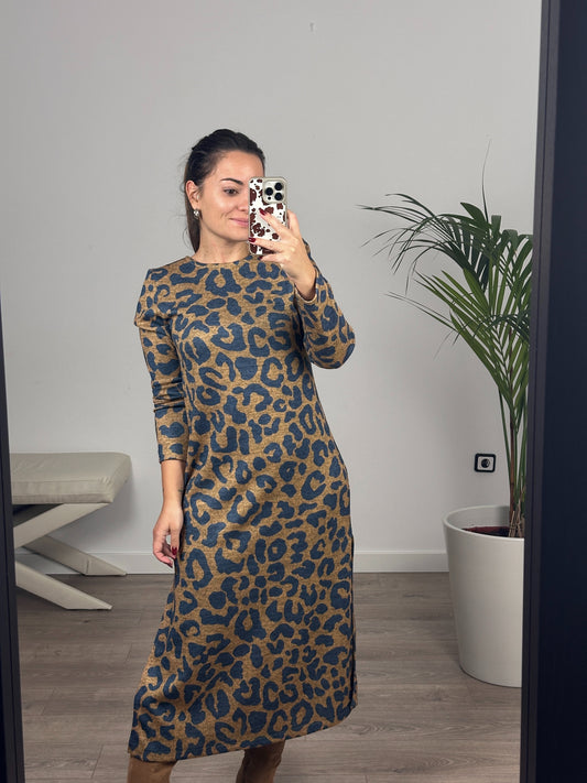 Vestido MODIGLIANI animal print Azul